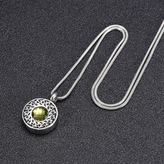 Celtic Round Pendant Cremation Urn Necklace