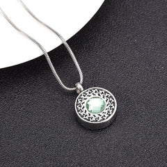 Celtic Round Pendant Cremation Urn Necklace