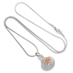 Sea Shell & Starfish Cremation Urn Necklace