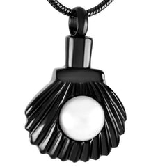 Seashell & Pearl Cremation Urn Necklace