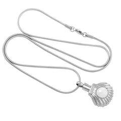 Seashell & Pearl Cremation Urn Necklace