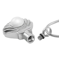 Seashell & Pearl Cremation Urn Necklace