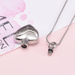 Silver Always In My Heart Cremation Urn Necklace