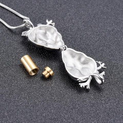 Silver Anatomical Heart Cremation Urn Necklace