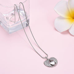 Silver Angel Wings & Heart Cremation Urn Necklaces