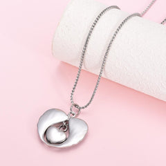 Silver Angel Wings Heart Paw Print Cremation Urn Necklace