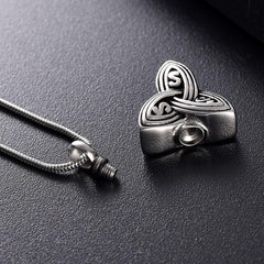 Silver Celtic Knot Cremation Urn Necklace