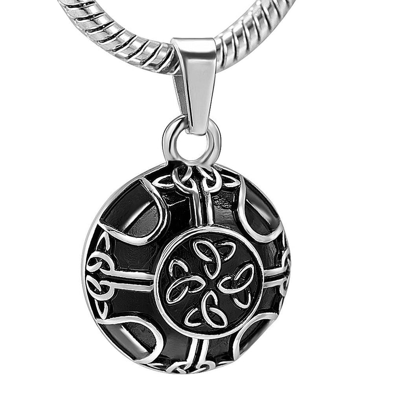 Silver Celtic Style Circle Cremation Urn Necklace