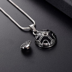 Silver Celtic Style Circle Cremation Urn Necklace