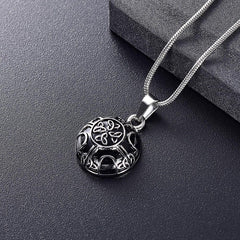 Silver Celtic Style Circle Cremation Urn Necklace