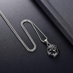 Silver Celtic Style Circle Cremation Urn Necklace