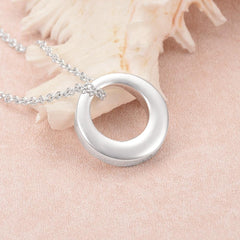 Silver Circle Cremation Urn Necklace