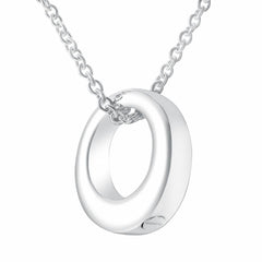 Silver Circle Cremation Urn Necklace