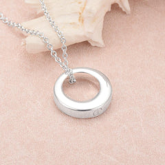Silver Circle Cremation Urn Necklace