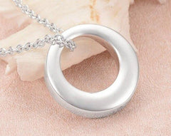 Silver Circle Cremation Urn Necklace