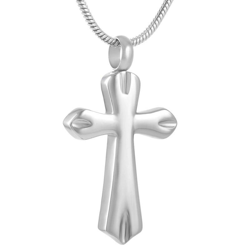 Silver Cross Cremation Urn Necklace