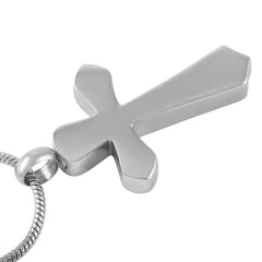 Silver Cross Cremation Urn Necklace