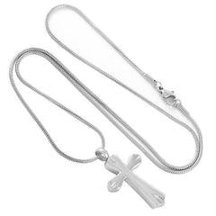 Silver Cross Cremation Urn Necklace