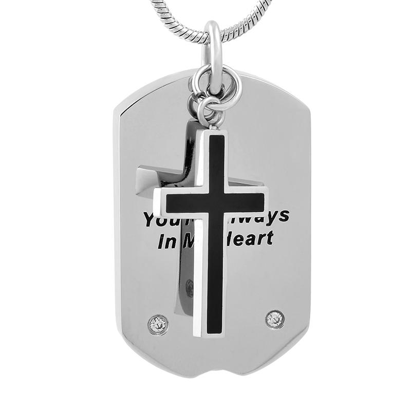 Silver Cross & Dogtag etched 