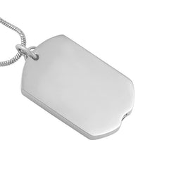 Silver Cross & Dogtag etched "You Are Always In My Heart" Cremation Urn Necklace