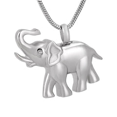Silver Elephant Cremation Urn Necklace