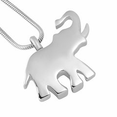 Silver Elephant Cremation Urn Necklace