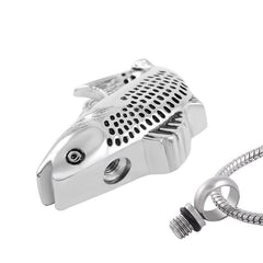 Silver Fish Shaped Cremation Urn Necklace