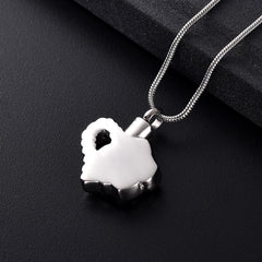Silver Floral Heart Cremation Urn Necklace