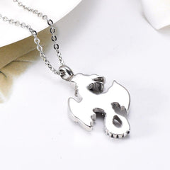 Silver Flying Dragon Cremation Urn Necklace