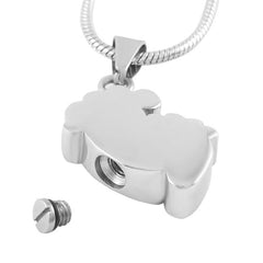 Silver Footprints Cremation Urn Necklace