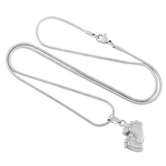 Silver Footprints Cremation Urn Necklace