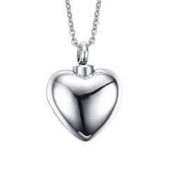 Silver Heart Cremation Necklace Pendant
