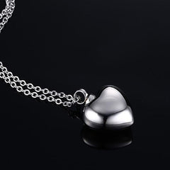 Silver Heart Cremation Necklace Pendant