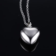 Silver Heart Cremation Necklace Pendant