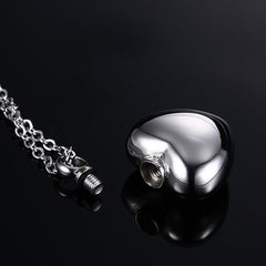 Silver Heart Cremation Necklace Pendant