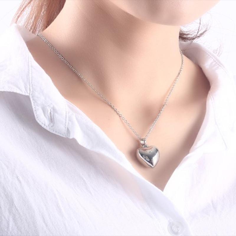 Silver Heart Cremation Necklace Pendant