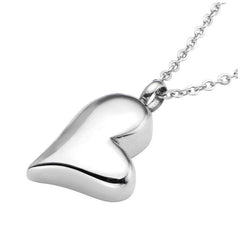 Silver Heart Cremation Urn Necklace