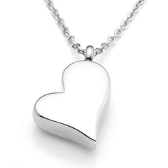 Silver Heart Cremation Urn Necklace
