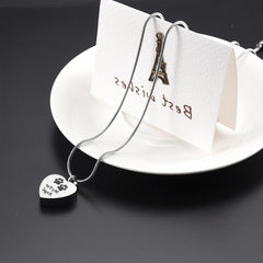 Silver Heart My Fur Angel & Paws Cremation Urn Necklace