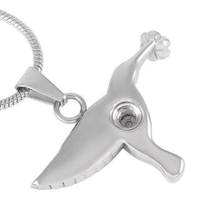Silver Hummingbird Cremation Urn Necklace