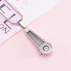 Silver Microphone Cremation Urn Necklace