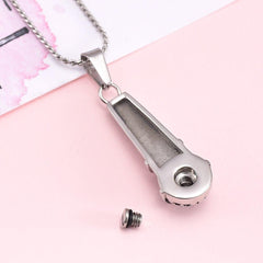 Silver Microphone Cremation Urn Necklace