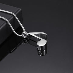 Silver Musical 8th Note Cremation Urn Necklace