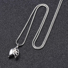 Silver Olive Leaves Cremation Cremation Urn Necklace