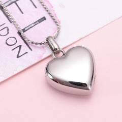 Simple Heart Etched With Dad Cremation Urn Necklace