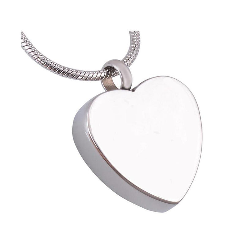 Simple Heart Shaped Cremation Urn Necklace