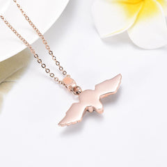 Skull With Wings Cremation Urn Necklace