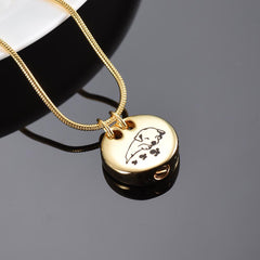 Sleeping Dog Cremation Urn Necklace
