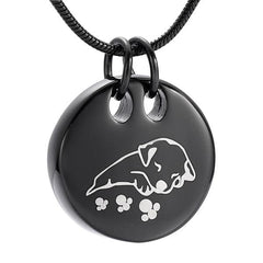 Sleeping Dog Cremation Urn Necklace