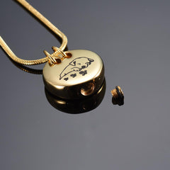 Sleeping Dog Cremation Urn Necklace